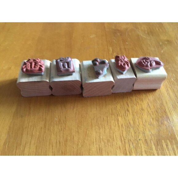 4 NEW 2000 Retired Stampin Small Wood Rubber Mounted Stamps Bee, Ant, Flower - Picture 3 of 3